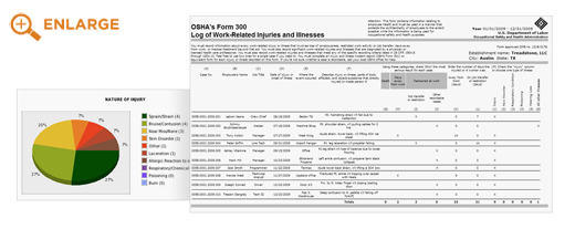 Online OSHA reporting solution that eliminates manual paper processing and OSHA reporting. Generates OSHA 300, OSHA 300A, and OSHA 301 printable logs